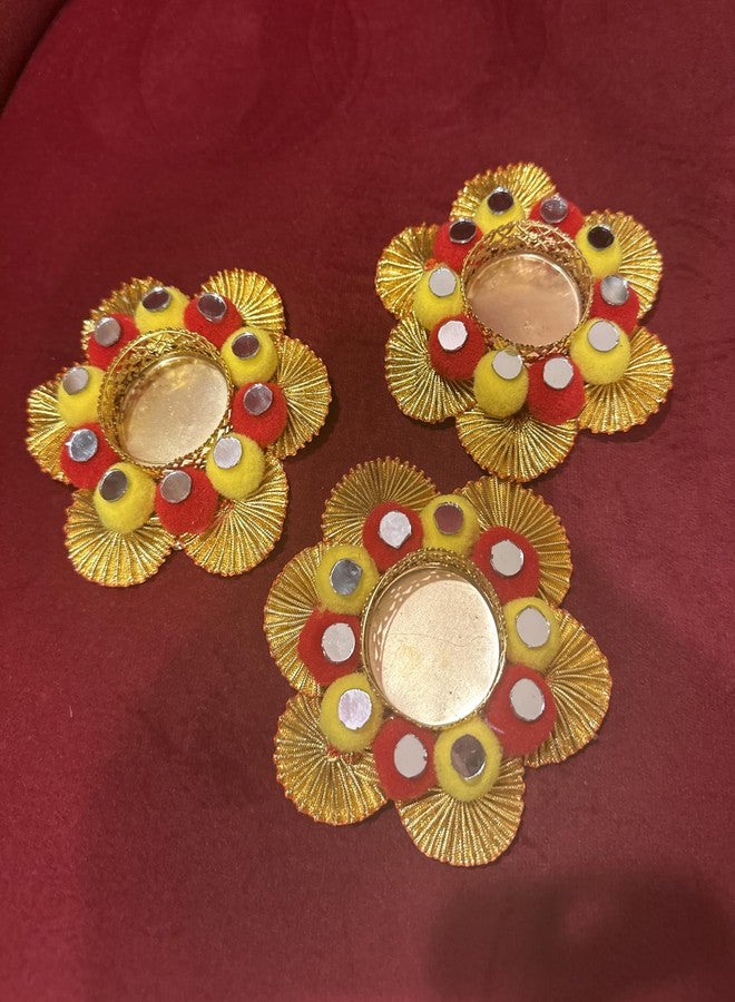 Agaas Enterprises Beautiful Metal Lotus Shape Tealight Candle Holder Set of 6 Diwali Decoration Floor Diya Festival Decor Corporate Gift Indoor Outdoor Decoration Item Diwali Gift Item_Metal Colour - Image 5